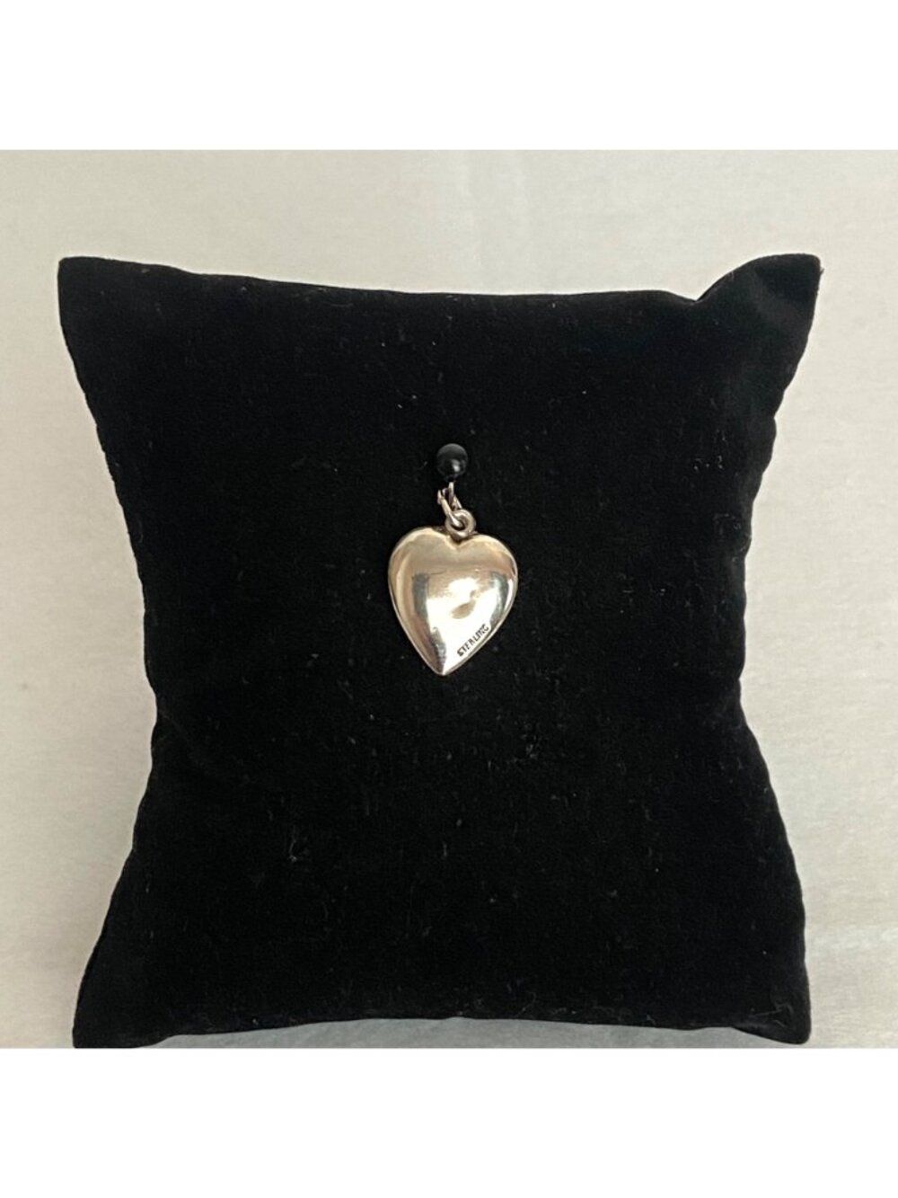 VTG Sterling Silver 925 Repousse Puffy Heart Sweetheart Charm Pendant - Picture 7 of 16